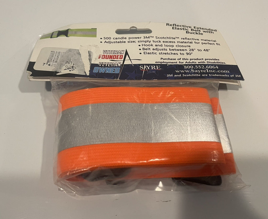 Sayre ReFlex Reflective Elastic Belt W/ Buckle 3M Reflective NEW! FREE SHIPPING!