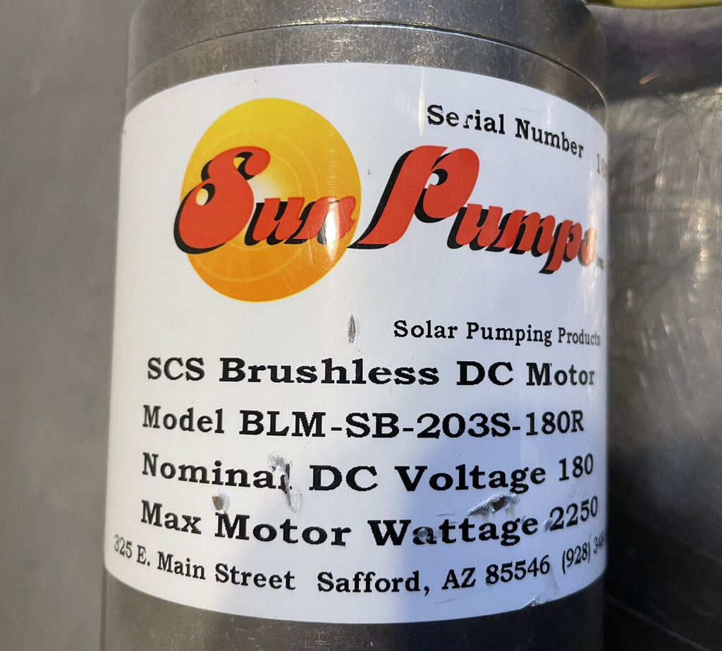 Sun Pumps BLM-SB-203S-180R Brushless Submersible Motor 2HP 180VDC NEW!