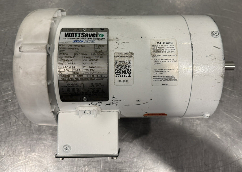 Leeson 119468.00 Washdown Motor HP 1/3/4 1760/1450 RPM CST17W380A NEW SHIPS FREE