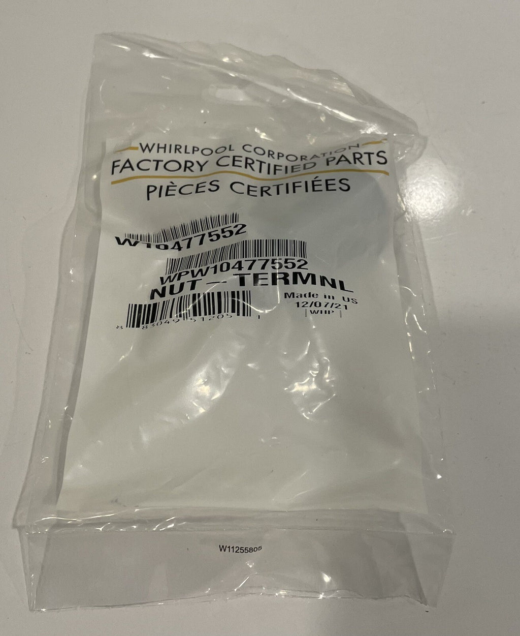 Whirlpool W10477552 Genuine Dishwasher Heating Element Nut NEW! FREE SHIPPING!