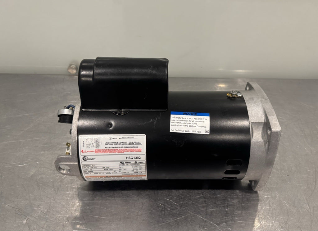 Century HSQ130 Pool Pump Motor 208-230V 3HP 3450 RPM 1PH F56AA77A01 NEW!