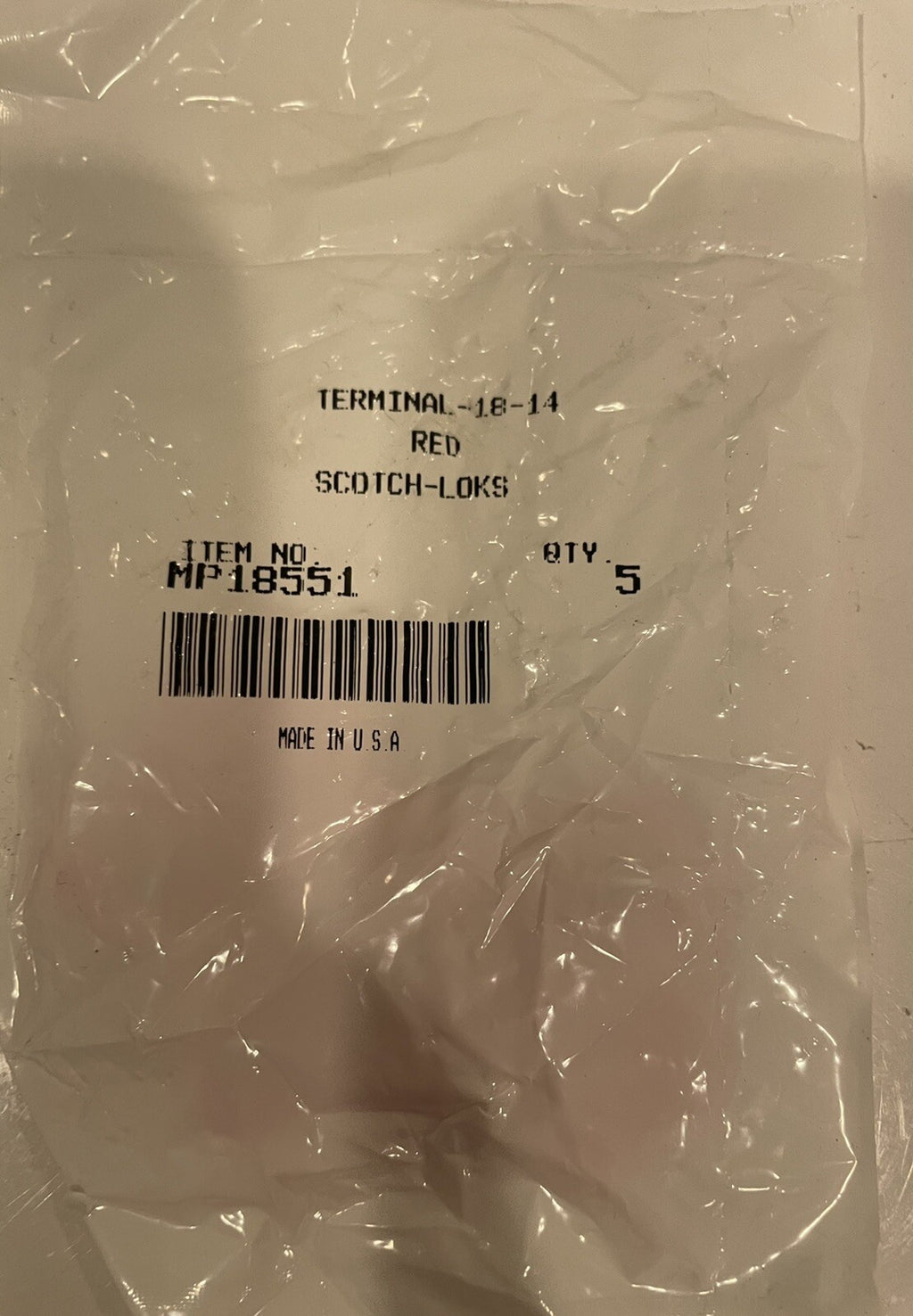 MP18551 Terminal Red IDC Tap Quick Splice Connector 5 PACK NEW! SHIPS FREE!