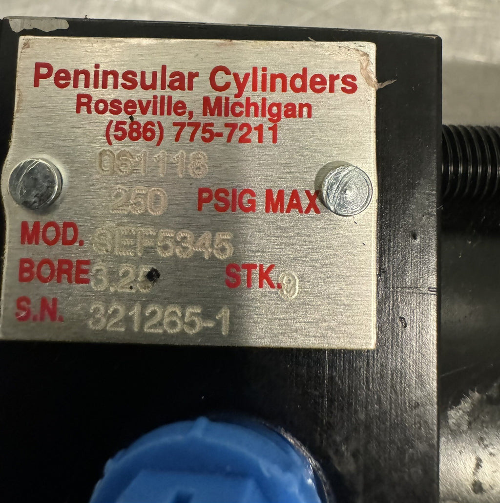 Peninsular SEF5345 Cylinder 3.25 Bore 9” Stroke 250 PSI NEW! FREE SHIPPING!