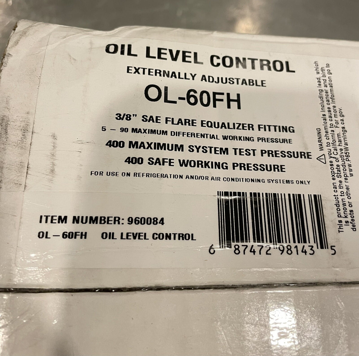 Sporlan 960084 Oil Level Control 3 Bolt Flange OL-60FH NEW! FREE SHIPPING!