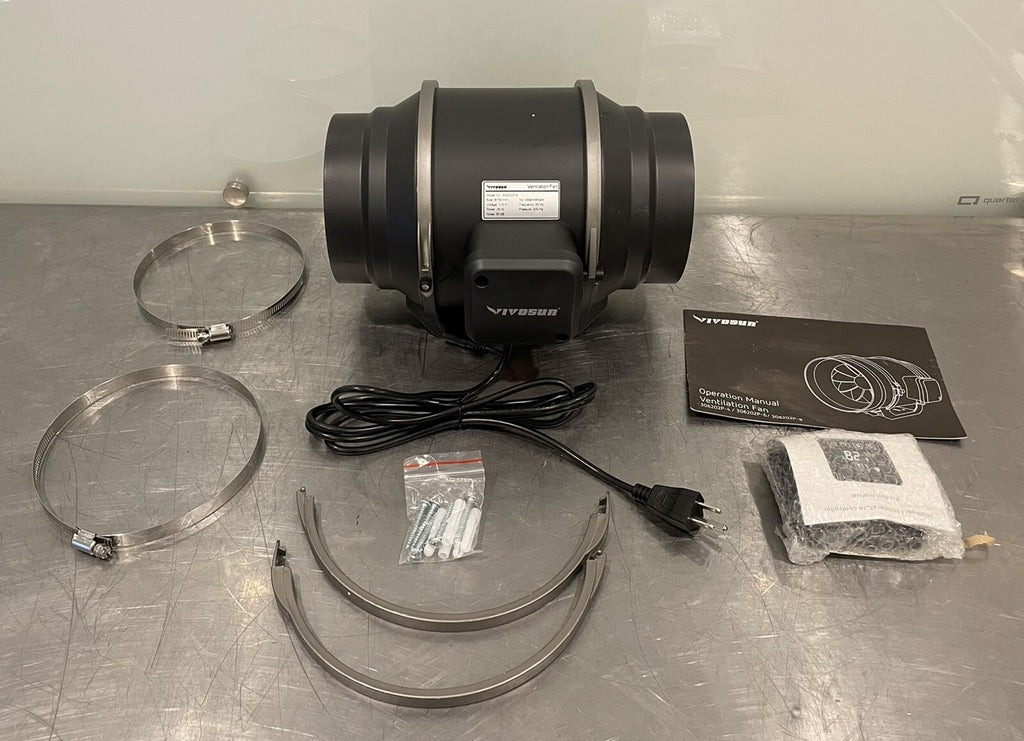 VivoSun 306202P-6 Inline Duct Fan 6” W/ Temperature Control NEW IN BOX!