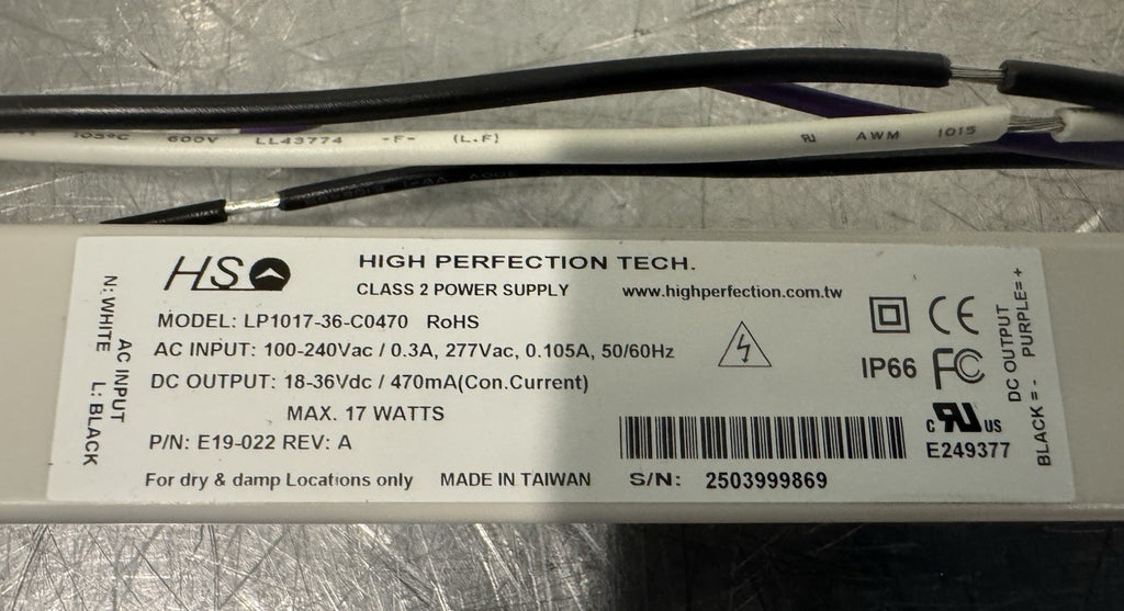 LP1017-36-C0470 High Perfection LED Driver Power Supply E19-022 NEW! SHIPS FREE!