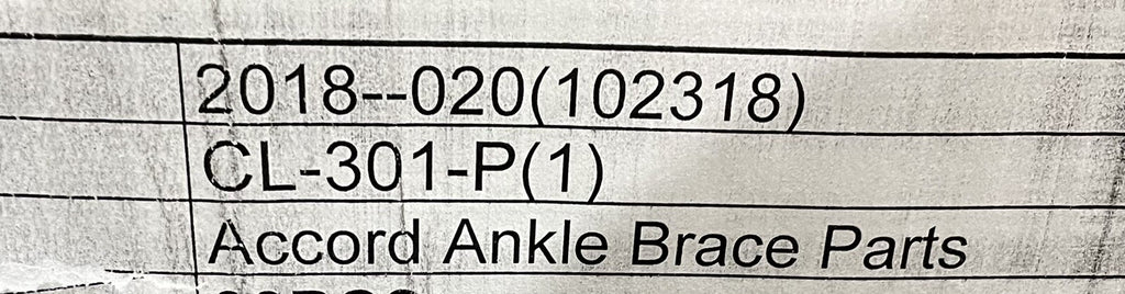 CL-301-P Posterior Support Panel For Accord Ankle Brace PANEL ONLY!! NEW!