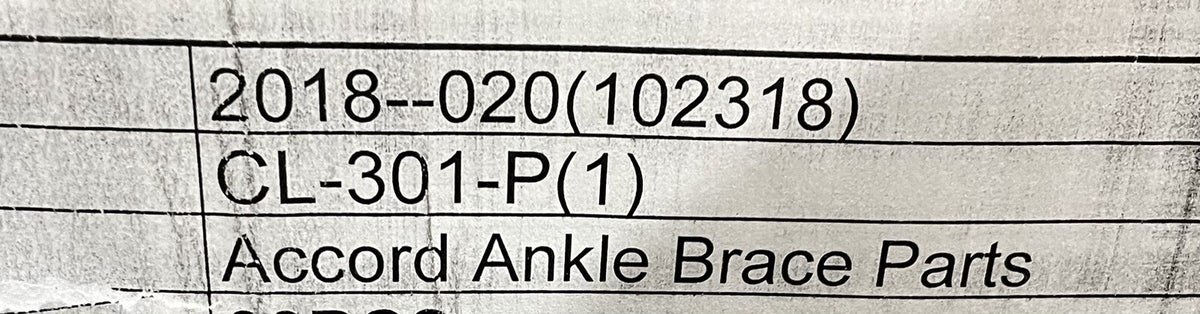 CL-301-P Posterior Support Panel For Accord Ankle Brace PANEL ONLY!! NEW!