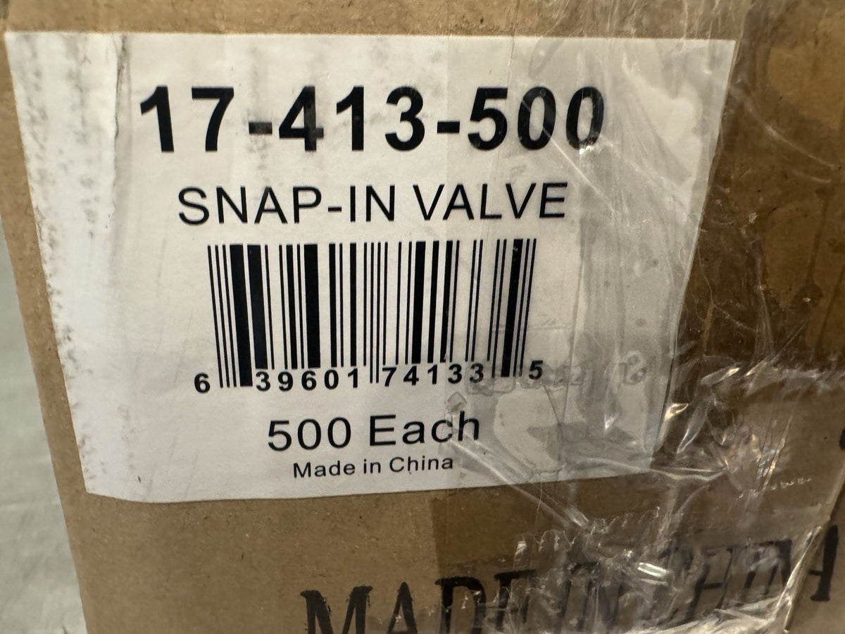 17-413-500 Snap-In Valve EPDM Rubber Tire Snap In Valve 500 PACK NEW! SHIPS FREE
