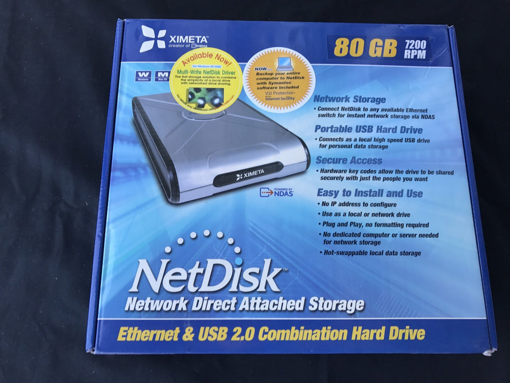 Ximeta NetDisk NDU10-80 External Hard Drive 80 GB NEW IN BOX