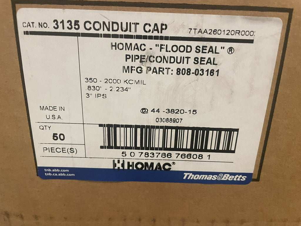 Homac 3135 Conduit Cap 3” Seal NEW! FREE SHIPPING!