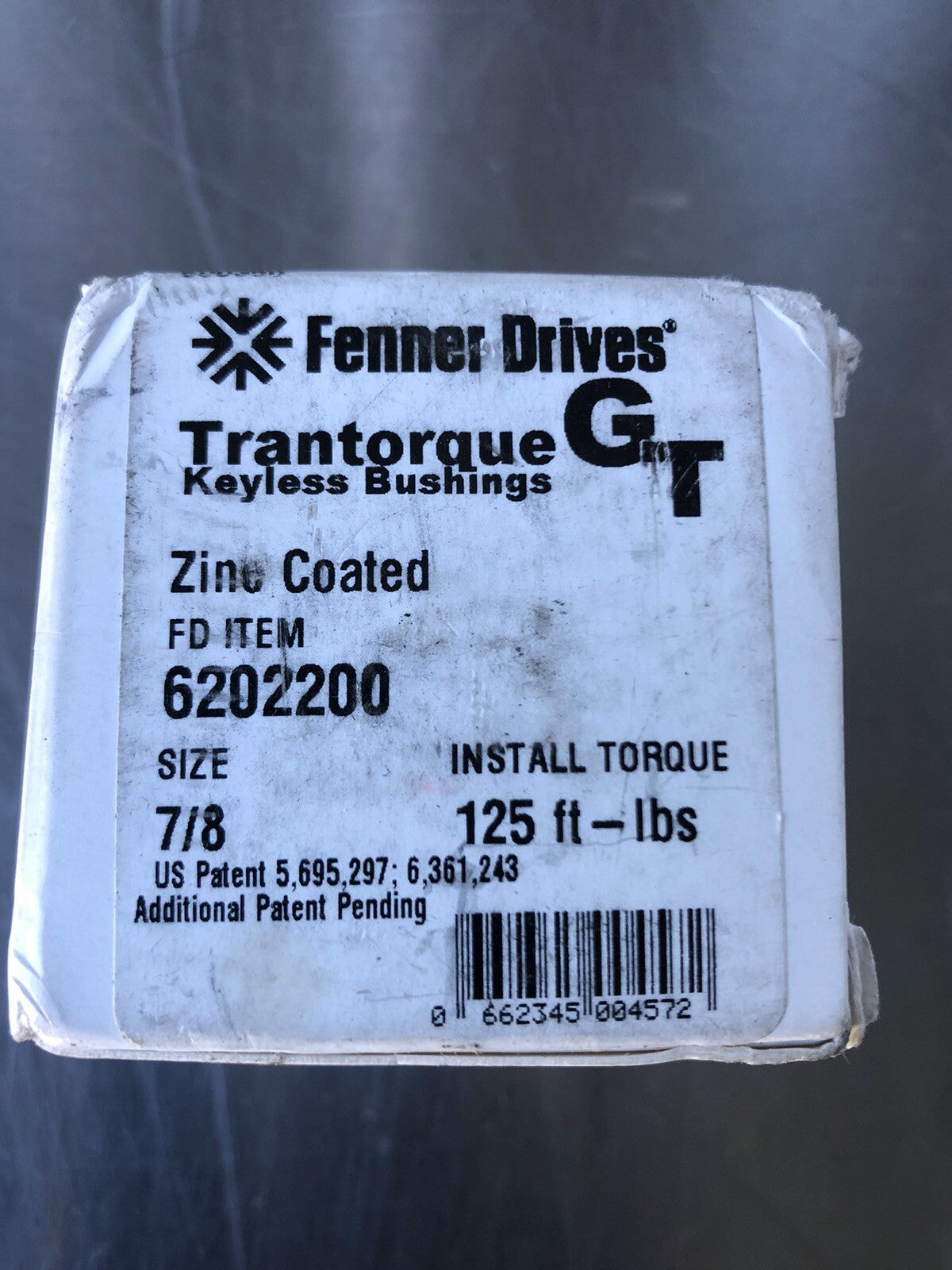 Fenner Drives 6202200 Keyless Bushing 7/8” 125 Ft-Lbs NEW!! FREE SHIPPING