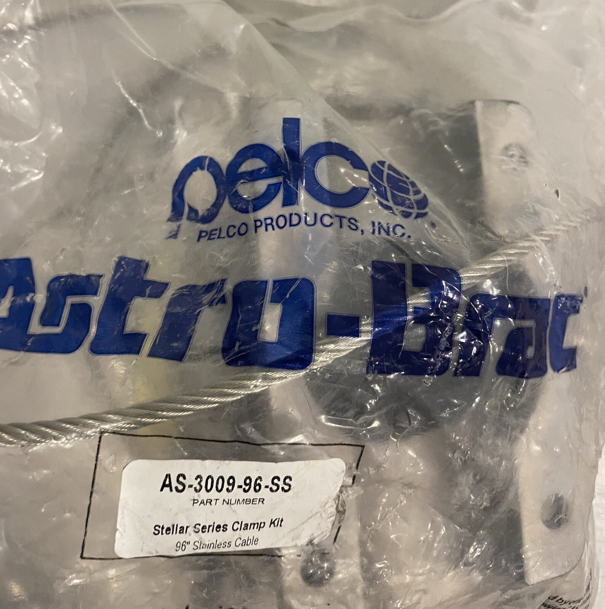 Pelco AS-3009-96-SS Stellar Series Clamp Kit 96” SS Cable NEW! FREE SHIPPING!
