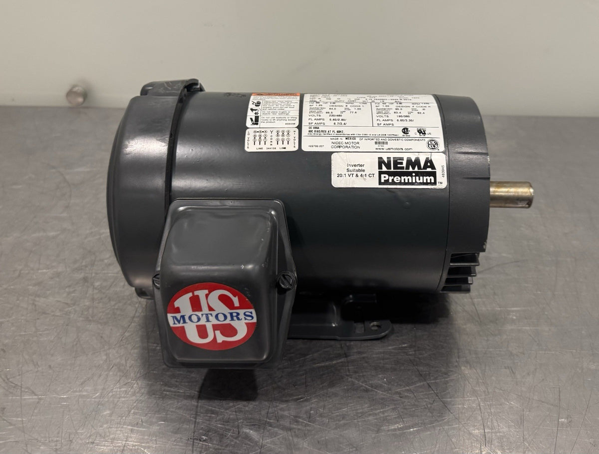 Nidec U2P2DC 2HP 208-230/460V 1800 RPM 3PH Motor NEW! FREE SHIPPING!