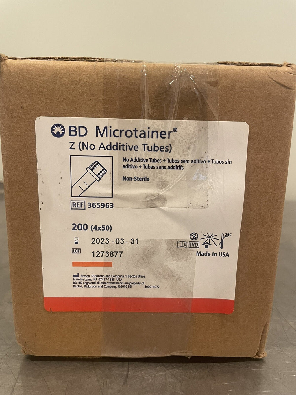 BD Micrcontainer 365963 Blood Collection Tubes 200 PACK NEW! FREE SHIPPING!