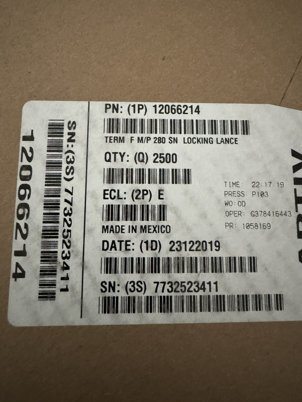 Aptiv 12066214 Female Terminator Automotive Connector 2500 PACK NEW! SHIPS FREE!