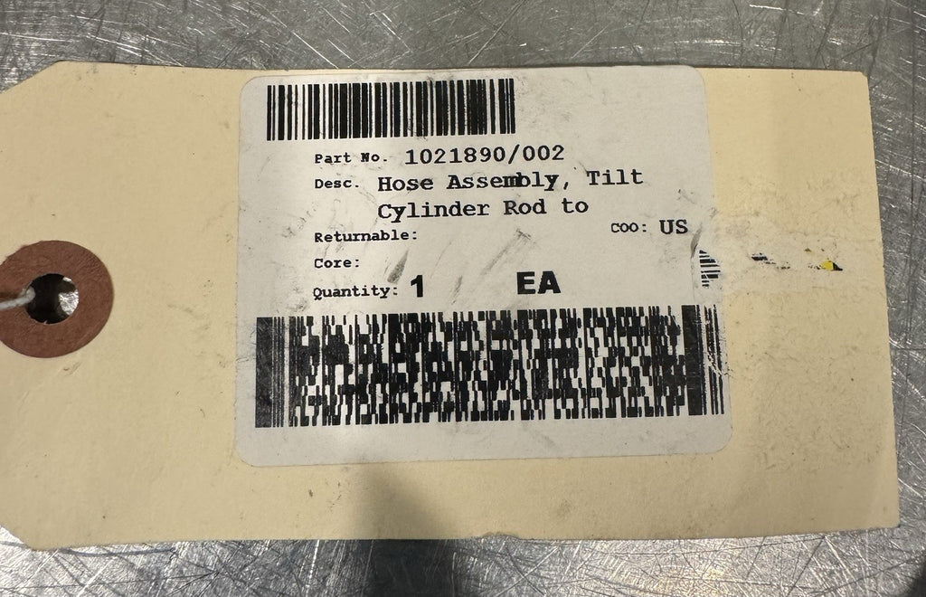 Raymond 1021890/002 Hydraulic Hose Forklift Parts NEW! FREE SHIPPING!