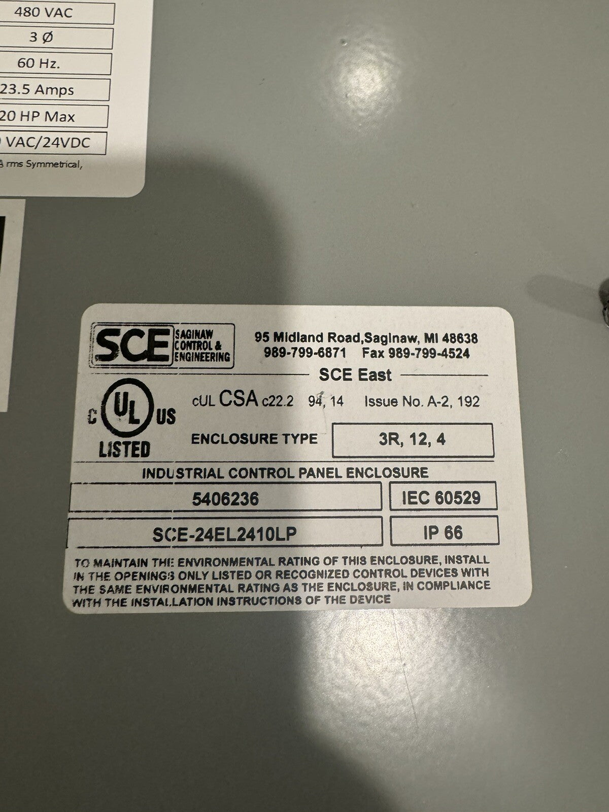 Camfil A024110009 Dust Collector Integrated Control Center 0502186 NEW!