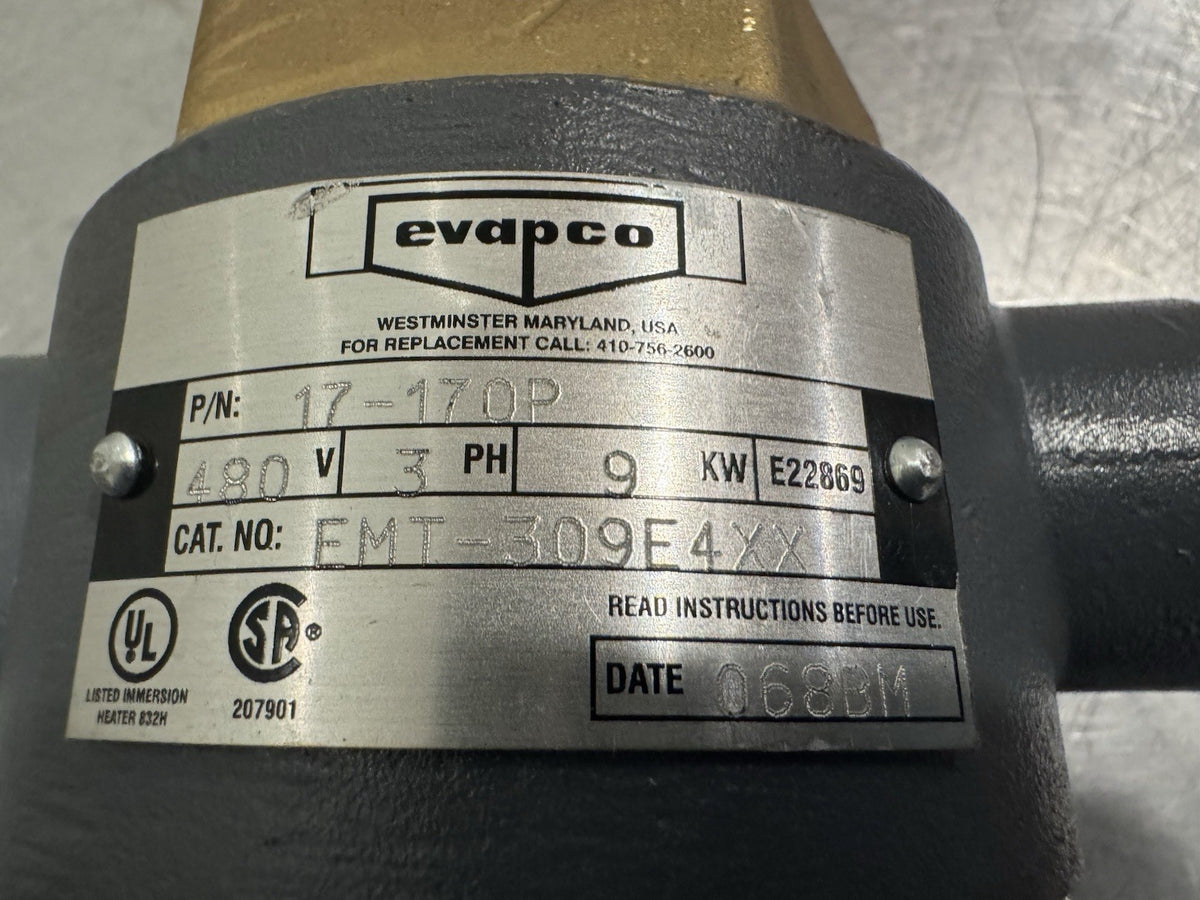 Evapco 17-170P Immersion Heater 480V 3PH 9kW EMT-309E4XX NEW! FREE SHIPPING!