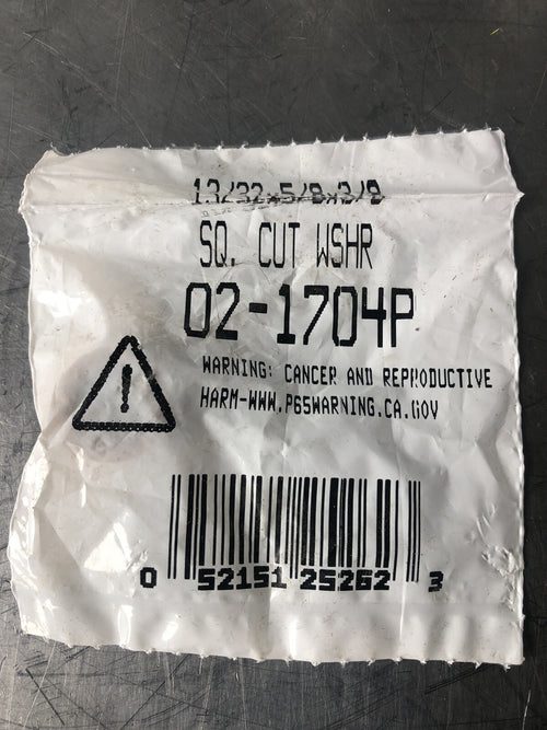 02-1704P Larsen Supply Co. 13/32 X 5/8 X 3/8 Sq. Cut Washer NEW!