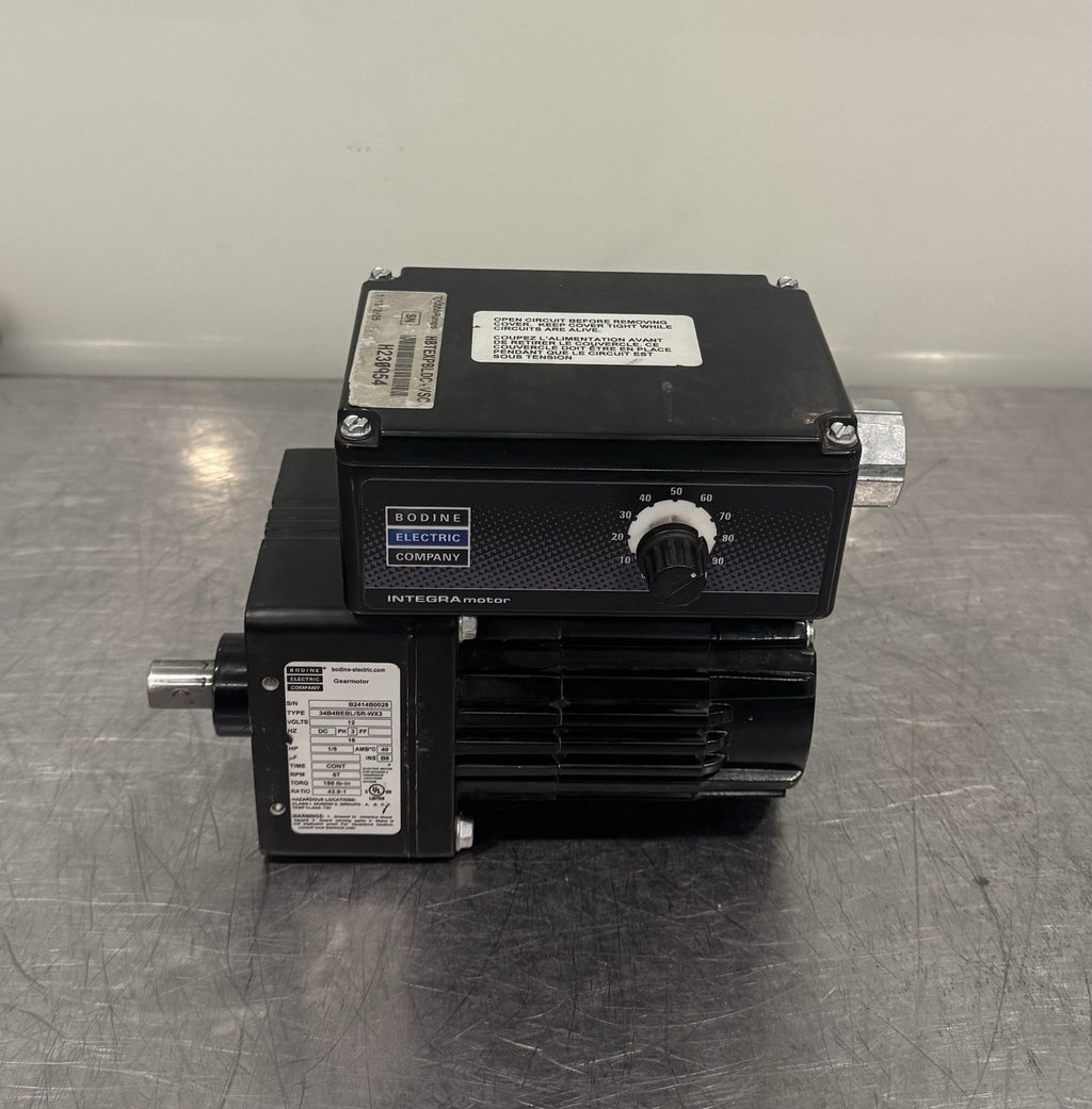 34B4BEBL/SR-WX3 Bodine Electric 1/5HP 12V Motor Gearmotor UNTESTED MAY WORK!