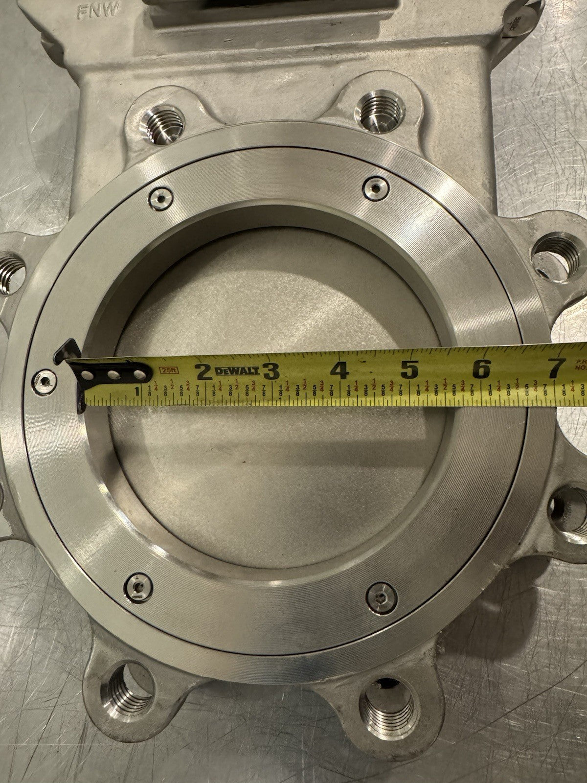 FNW 2020TU 6" Slide Gate Knife Valve CF8M Body 316 Gate RTFE Seat PTFE Packing