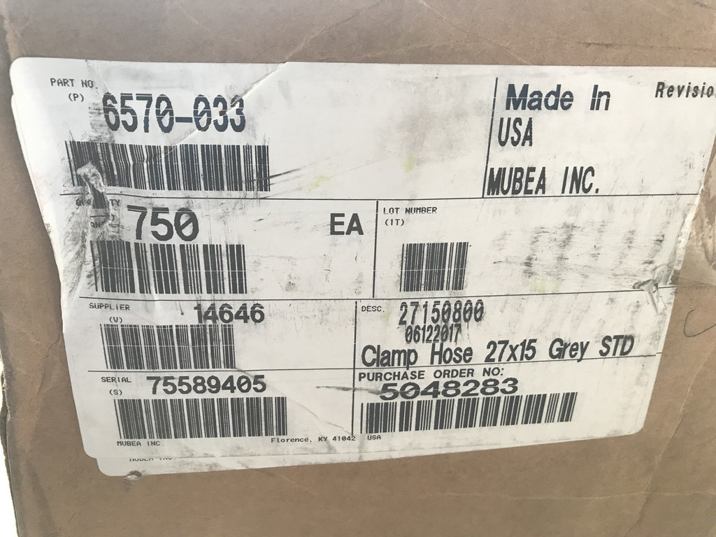 Mubea 27 X 15 Gray STD Hose Clamp 1” 27150800 6570-033 Lot Of 10 NEW