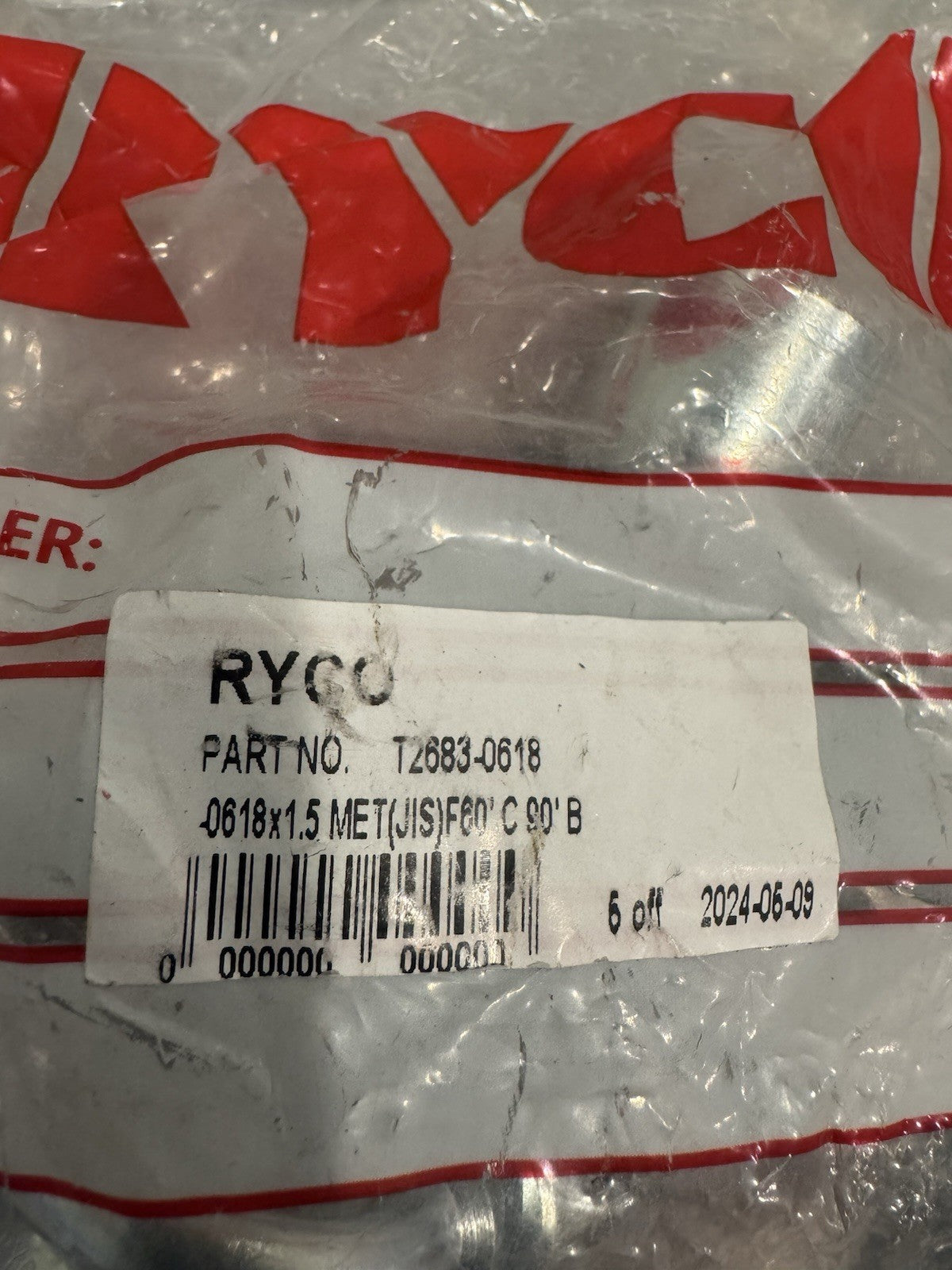 Ryco T2683-0618 Hydraulic Fittings 5 PACK Crimp X Thread NEW! FREE SHIPPING!