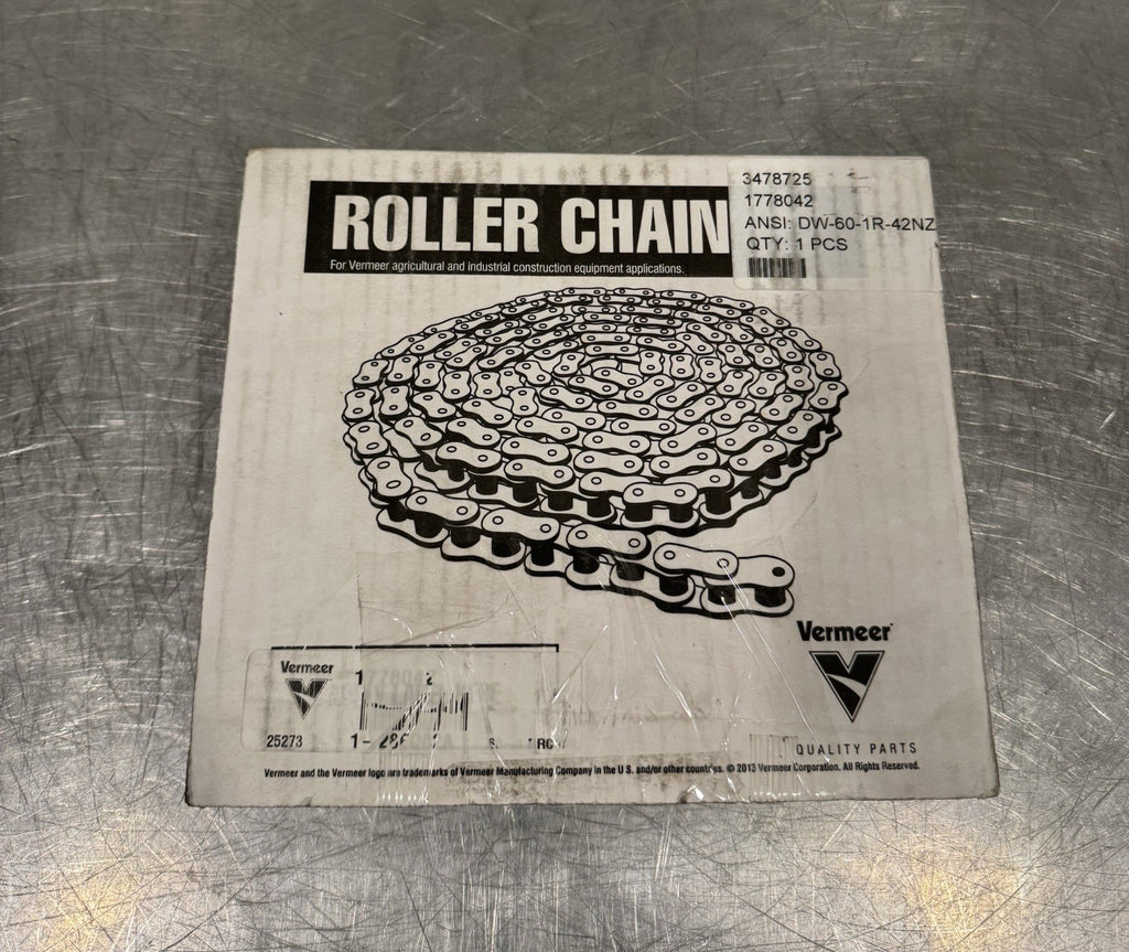 Vermeer 1778042 Roller Chain  DW-60-1R-42NZ 19.05mm x 12.58mm x 42 pitches NEW!