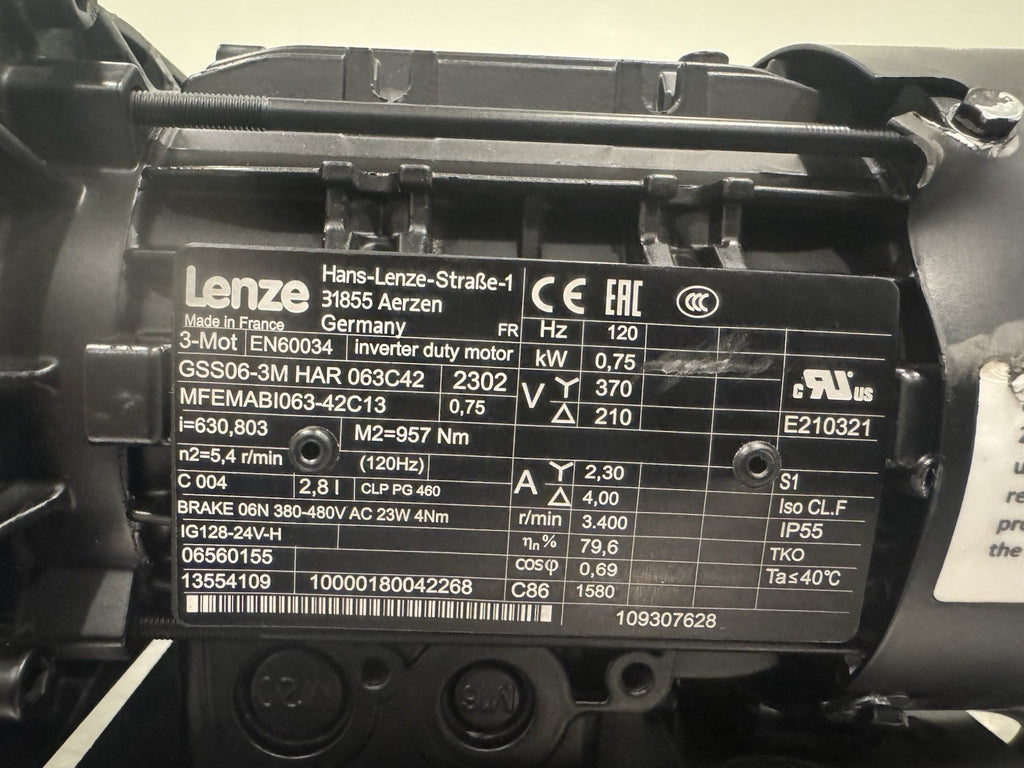 Lenze GSS06-3M HAR 063C42 Motor Gearbox Assembly NEW! FREE SHIPPING!