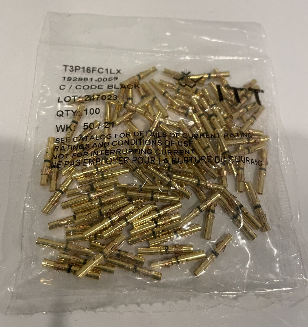 ITT Cannon 192991-0059 Contact 16 AWG Gold Plated 100PACK Trident Series Socket