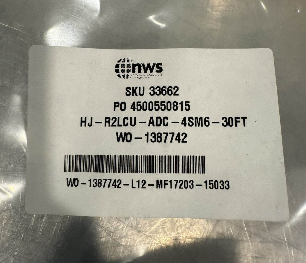 NWS 33662 Commscope HJ-R2LCU-ADC-4SM6-30FT Cable ASSY NEW! FREE SHIPPING!