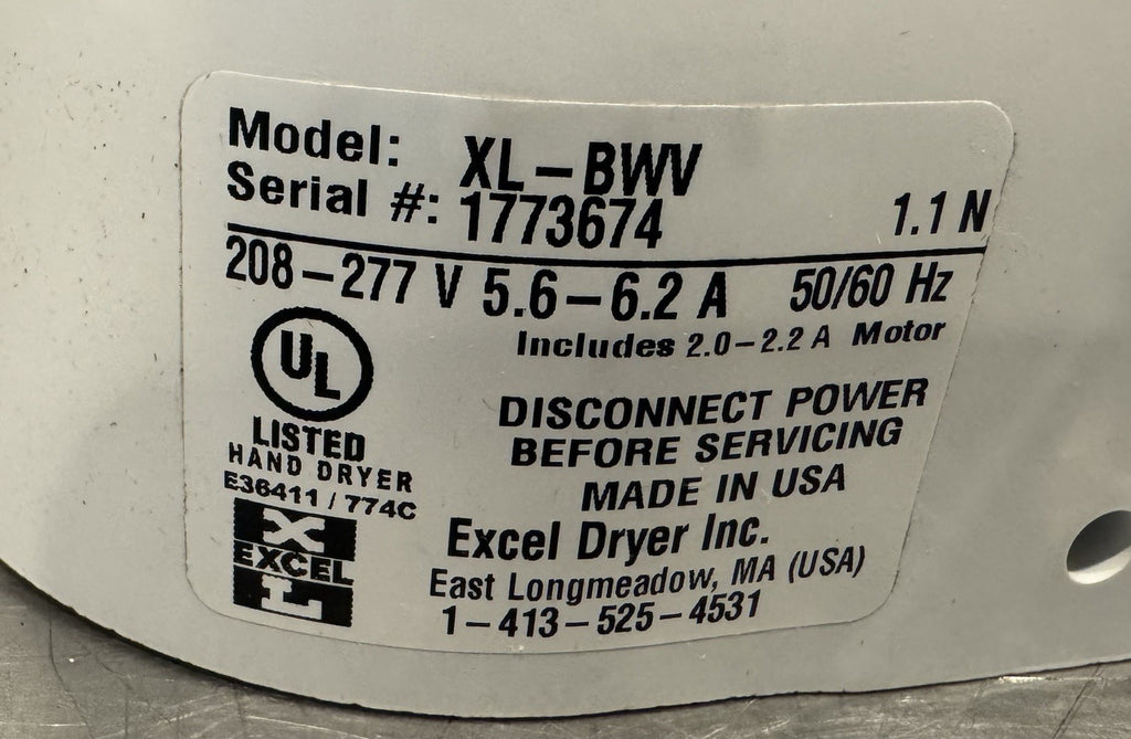 Xlerator XL-BWV Excel Bathroom Hand Dryer Electric White NEW! FREE SHIPPING!