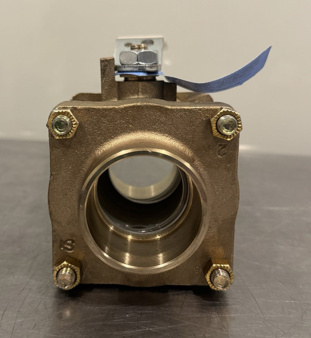 Nibco S595Y-LF 2" Ball Valve Silicone Bronze Full Port Solder NJ9302D NEW!