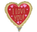 (1) I Love You 9” Balloon Red & Gold Heart Shaped Anagram 43672 NEW!