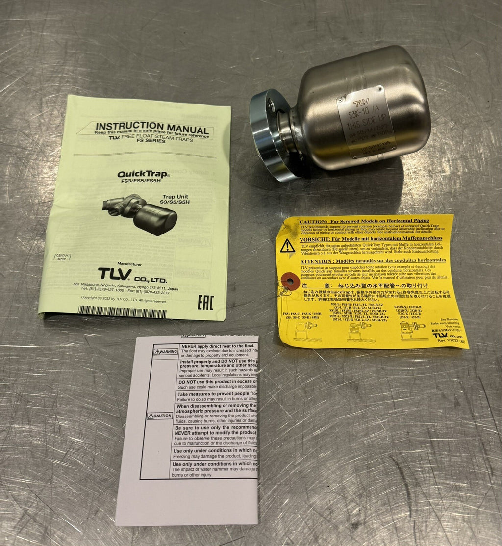 TLV S3K-10/A Steam Trap Stainless Steel QuickTrap NEW IN BOX! FREE SHIPPING!