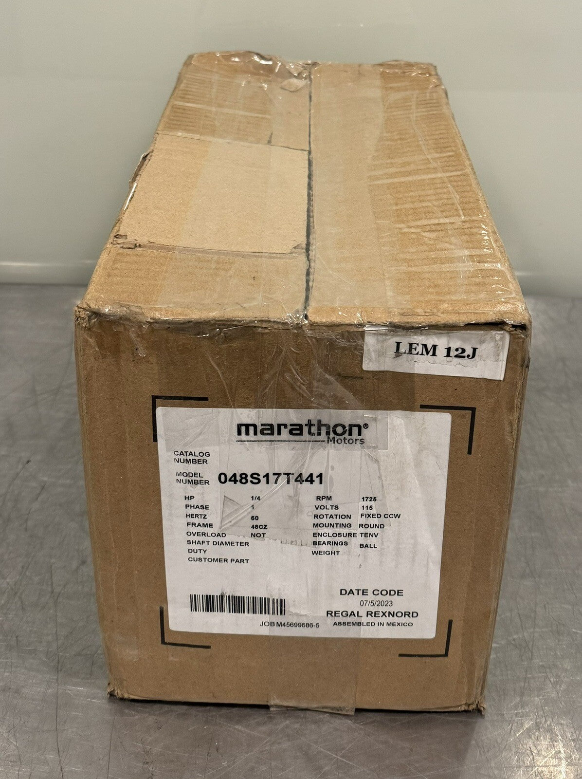 Marathon 048S17T441 Motor 1/4 HP 1725 RPM 115V NEW IN BOX! FREE SHIPPING!