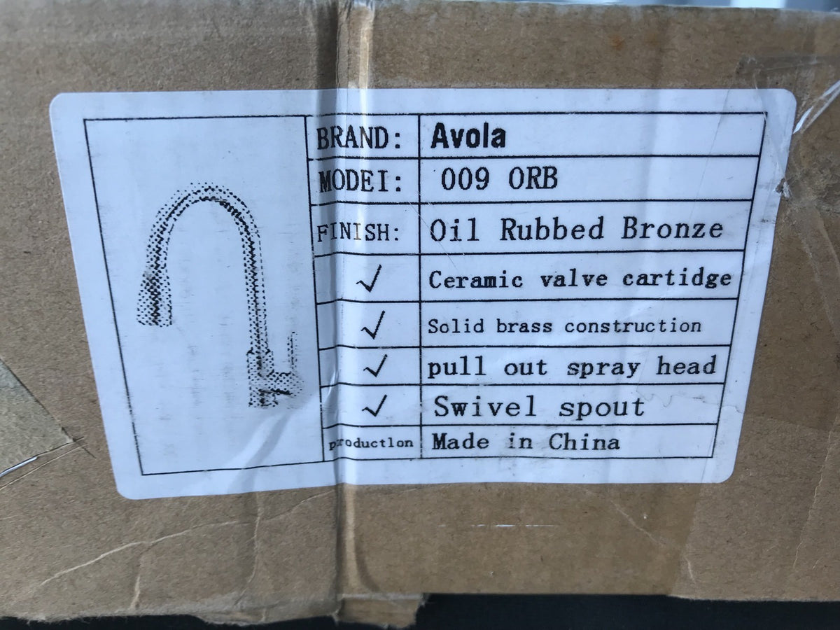 Avola 009 ORB Pull Down Kitchen Faucet Oil Rubbed Bronze NEW IN BOX