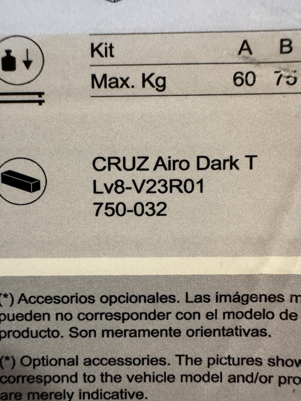 Cruz Airo Dark T 750-032 Roof Bars Aerodynamic LV8-V23R01 NEW IN BOX! SHIPS FREE