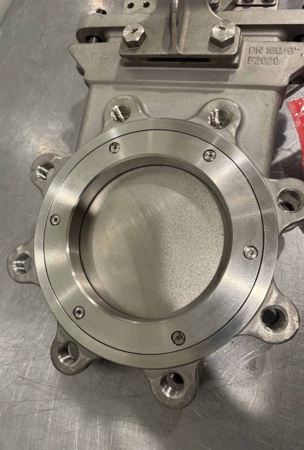 FNW 2020TU 6" Slide Gate Knife Valve CF8M Body 316 Gate RTFE Seat PTFE Packing