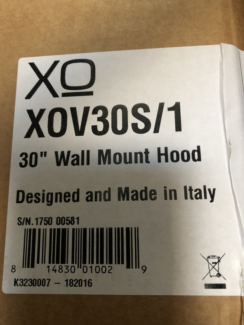 XO XOV30S/1 Stainless Steel 30” 700 CFM Range Hood NEW IN BOX