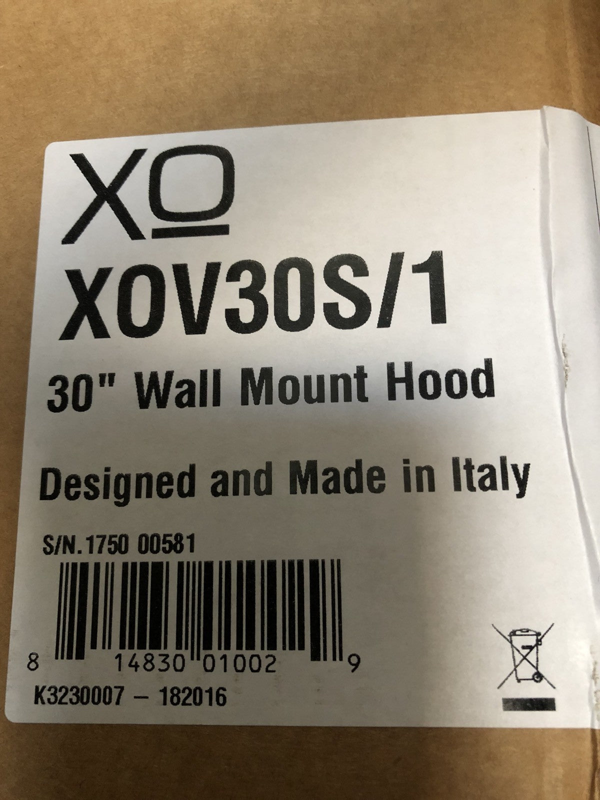 XO XOV30S/1 Stainless Steel 30” 700 CFM Range Hood NEW IN BOX