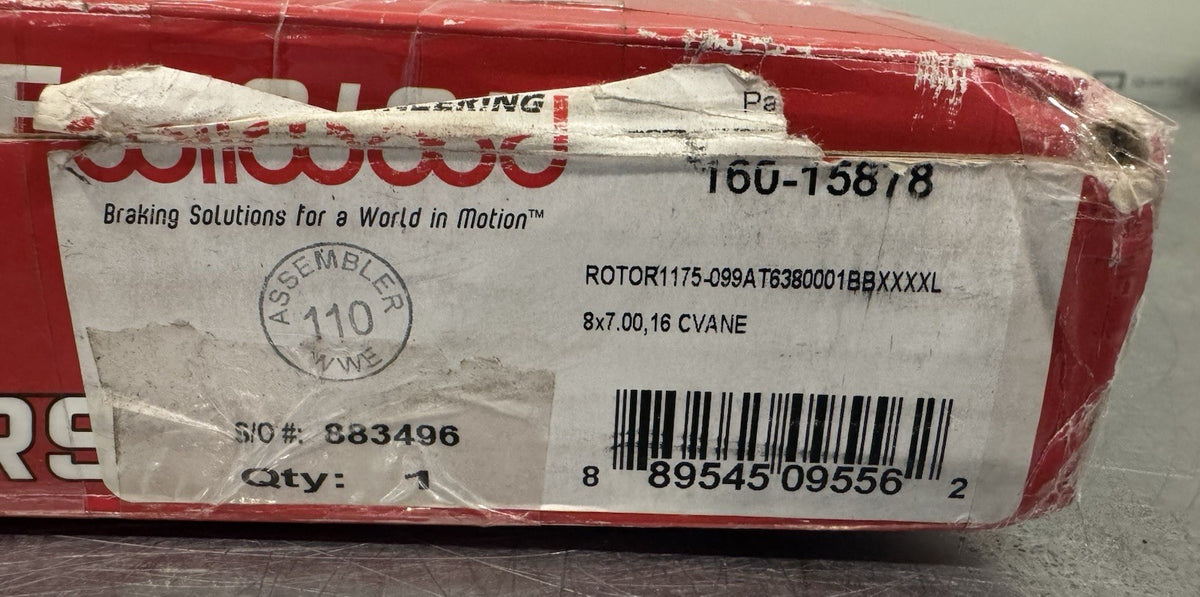 Wilwood 160-15878 Curved Vane Rotor Spec 37 NEW IN BOX! FREE SHIPPING!