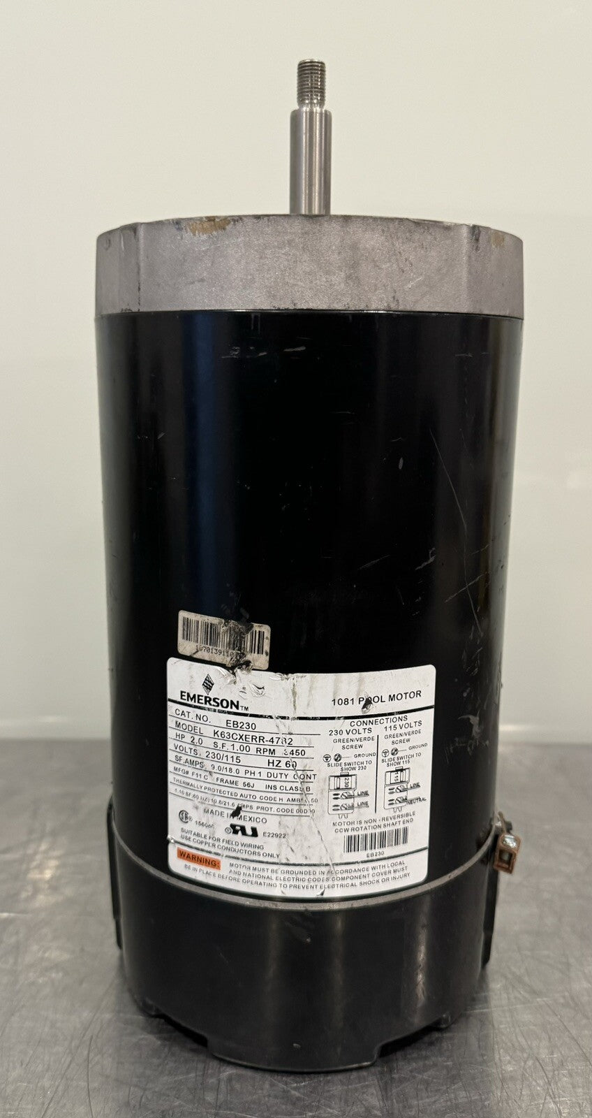 Emerson EB230 Motor 2 HP 230/115V 1PH F11C K63CXERR-4782 NEW! FREE SHIPPING!