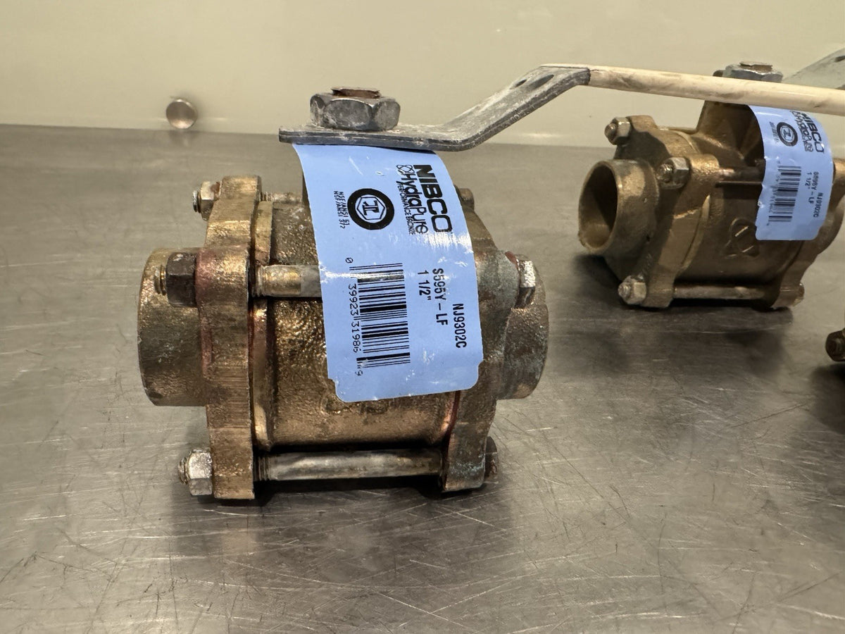 Nibco S595Y-LF 1-1/2” Full Port Ball Valve Bronze 1.5” Female Solder NEW!