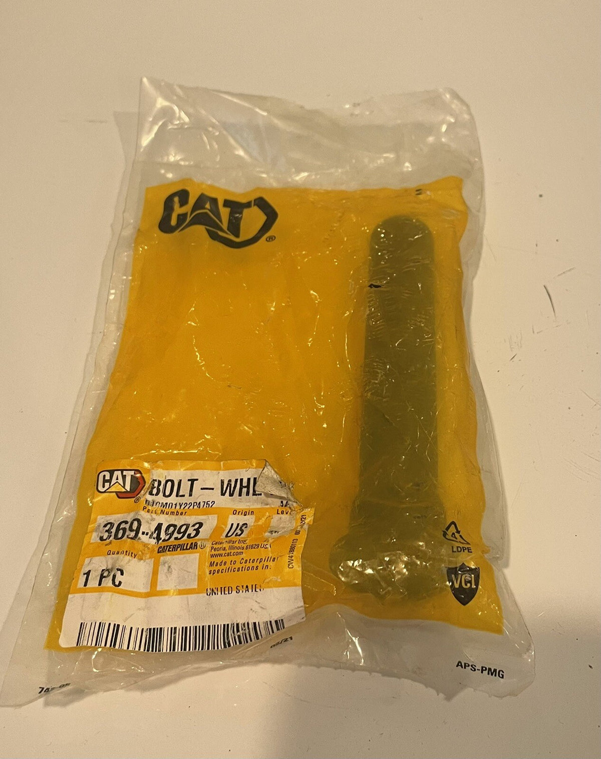 Caterpillar 369-4993 CAT Wheel Hub Bolt Genuine NEW! FREE SHIPPING!