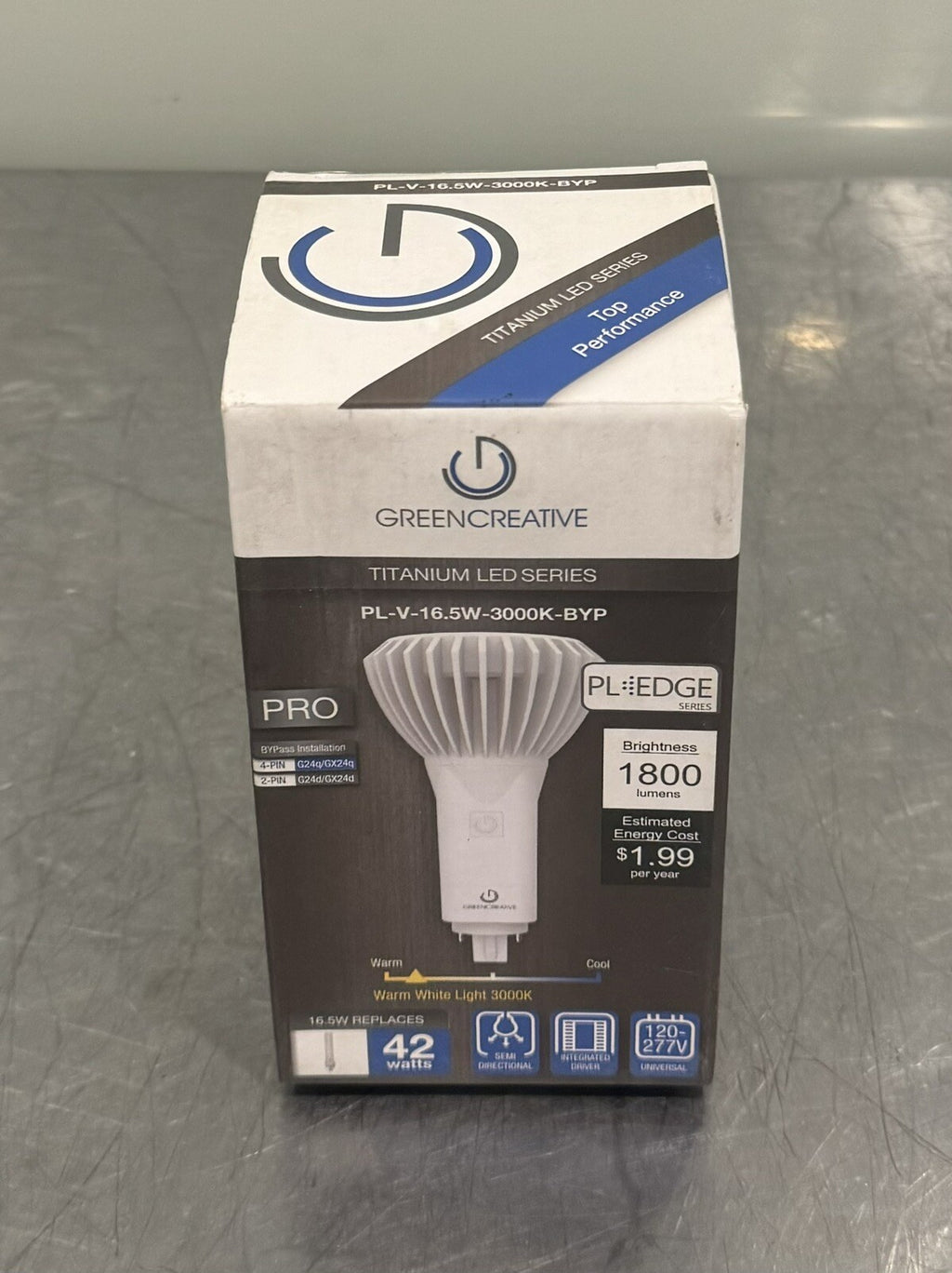 Green Creative 98256 Titanium LED Series 16.5W 3000K PL-V-16.5W-3000K-BYP NEW!