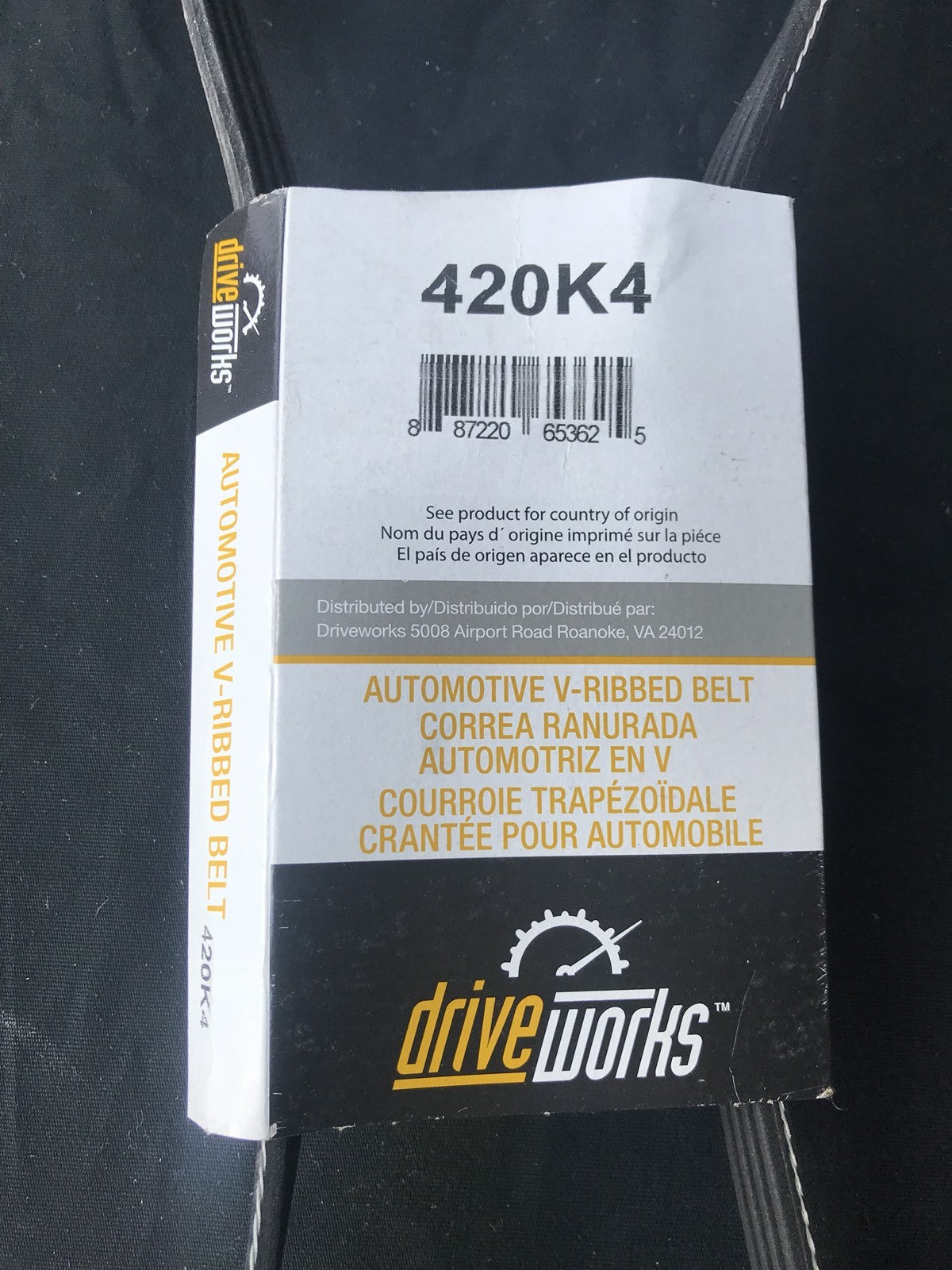 Drive Works 420K4 Automotive V-Ribbed Belt NEW