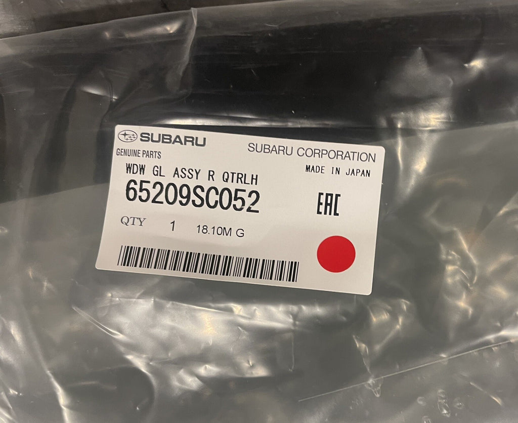 Subaru 65209SC052 Quarter Glass Rear Window Genuine Forester NEW IN BOX!