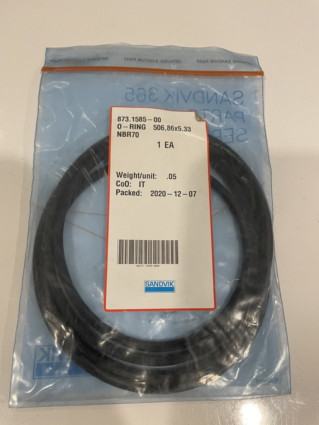 Sandvik 873.1585-00 O-Ring 506, 86x5, 30 NEW! FREE SHIPPING!
